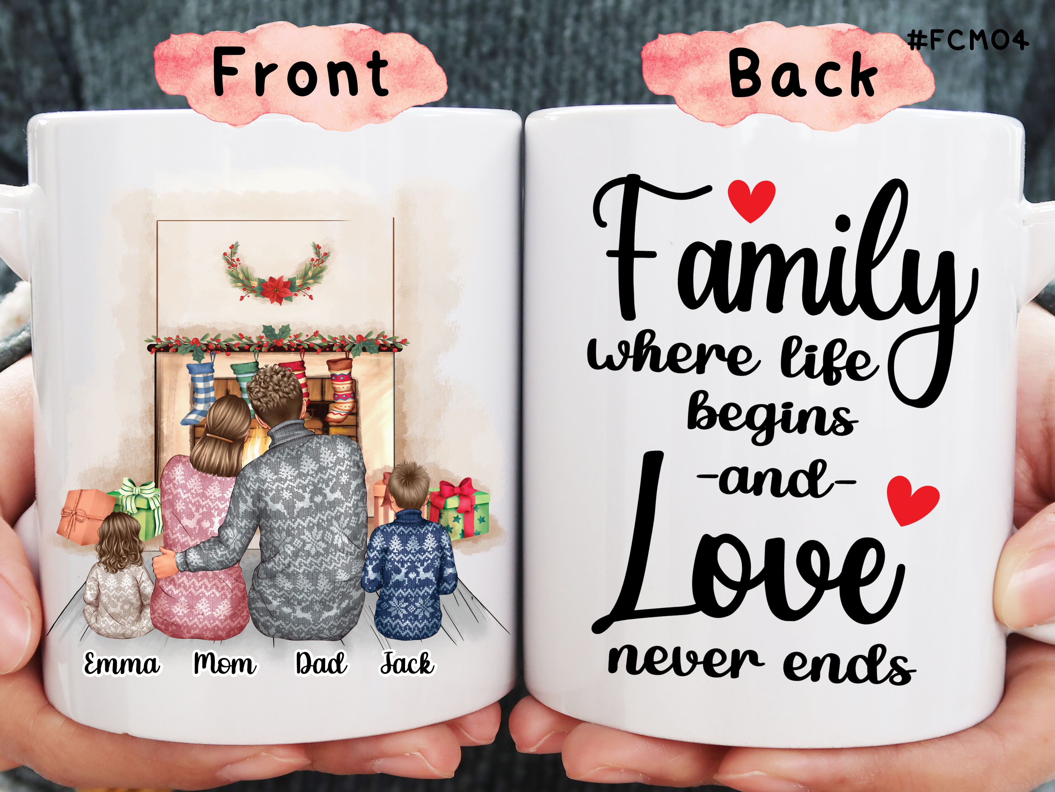 Christmas Family Mug, Sibling Coffee Mug, Gift For Brothers and Sisters, Custom Parents Gift, Christmas Friendship Gift, Personalized Family, (#FCM04)