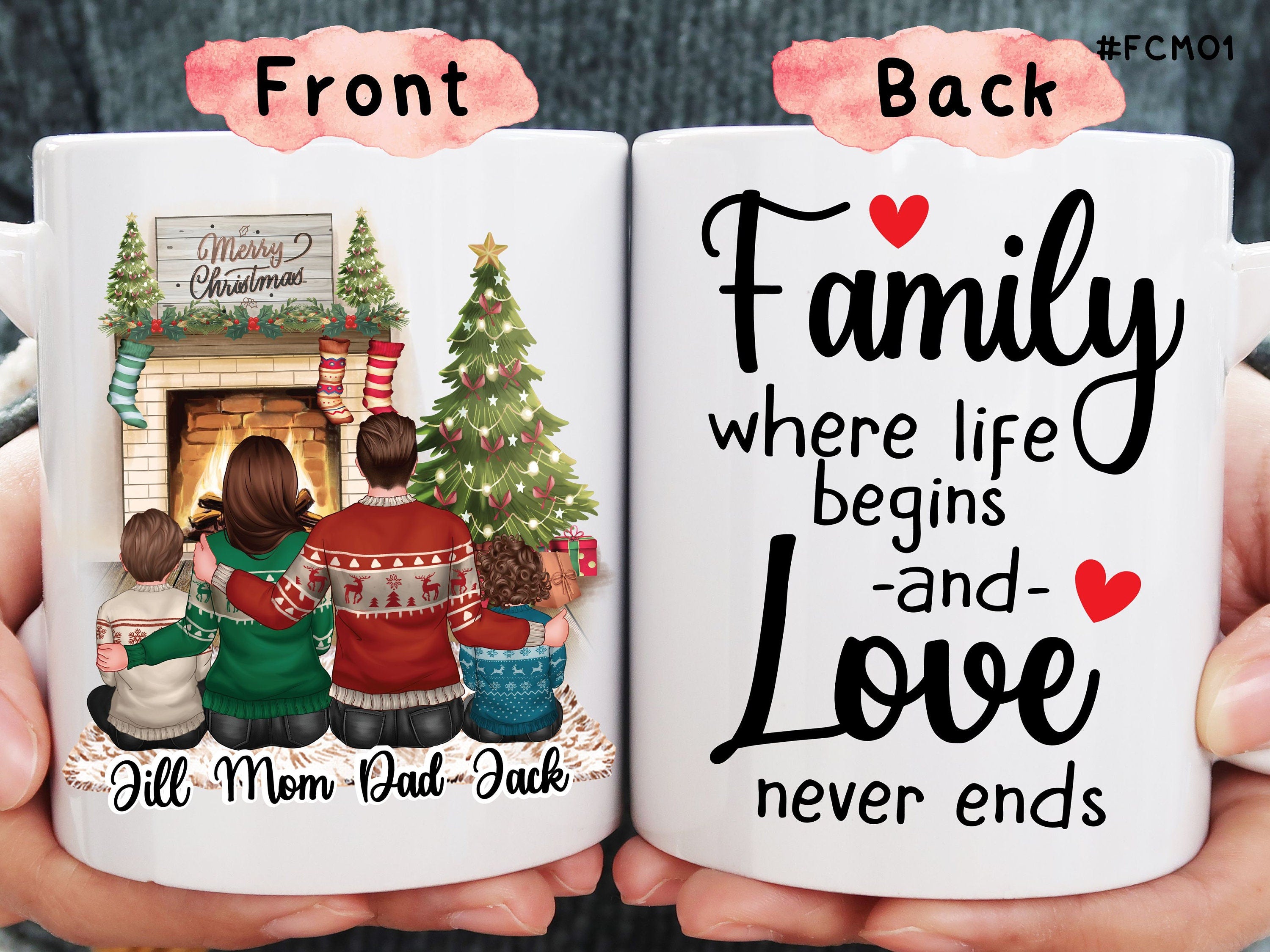 Christmas Family Mug, Sibling Coffee Mug, Gift For Brothers and Sisters, Custom Parents Gift, Christmas Friendship Gift, Personalized Family