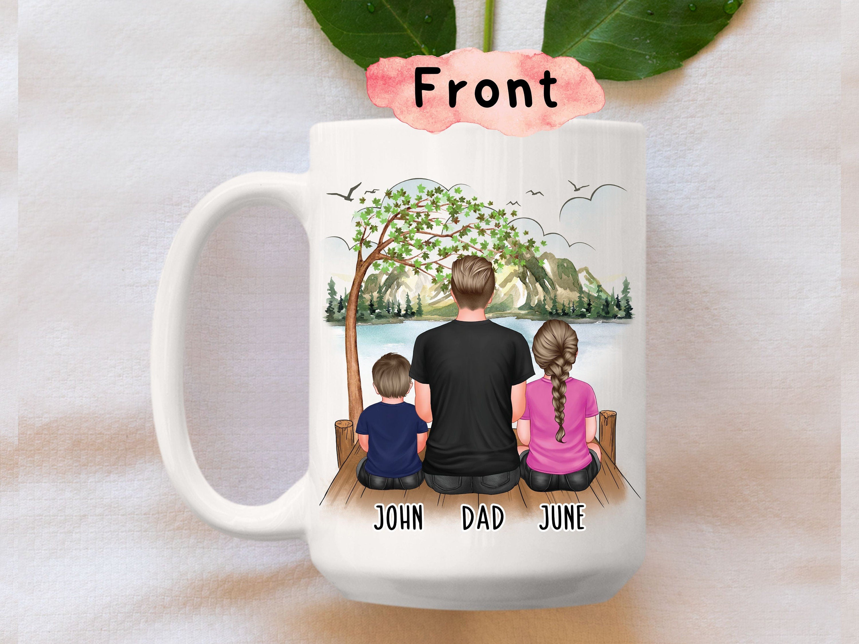 Personalized Dad Gifts From Kids, Daddy Gifts From Daughter and Son, Custom Gift For Dad, Dad Coffee Mug With Kids, Dad Birthday Gift