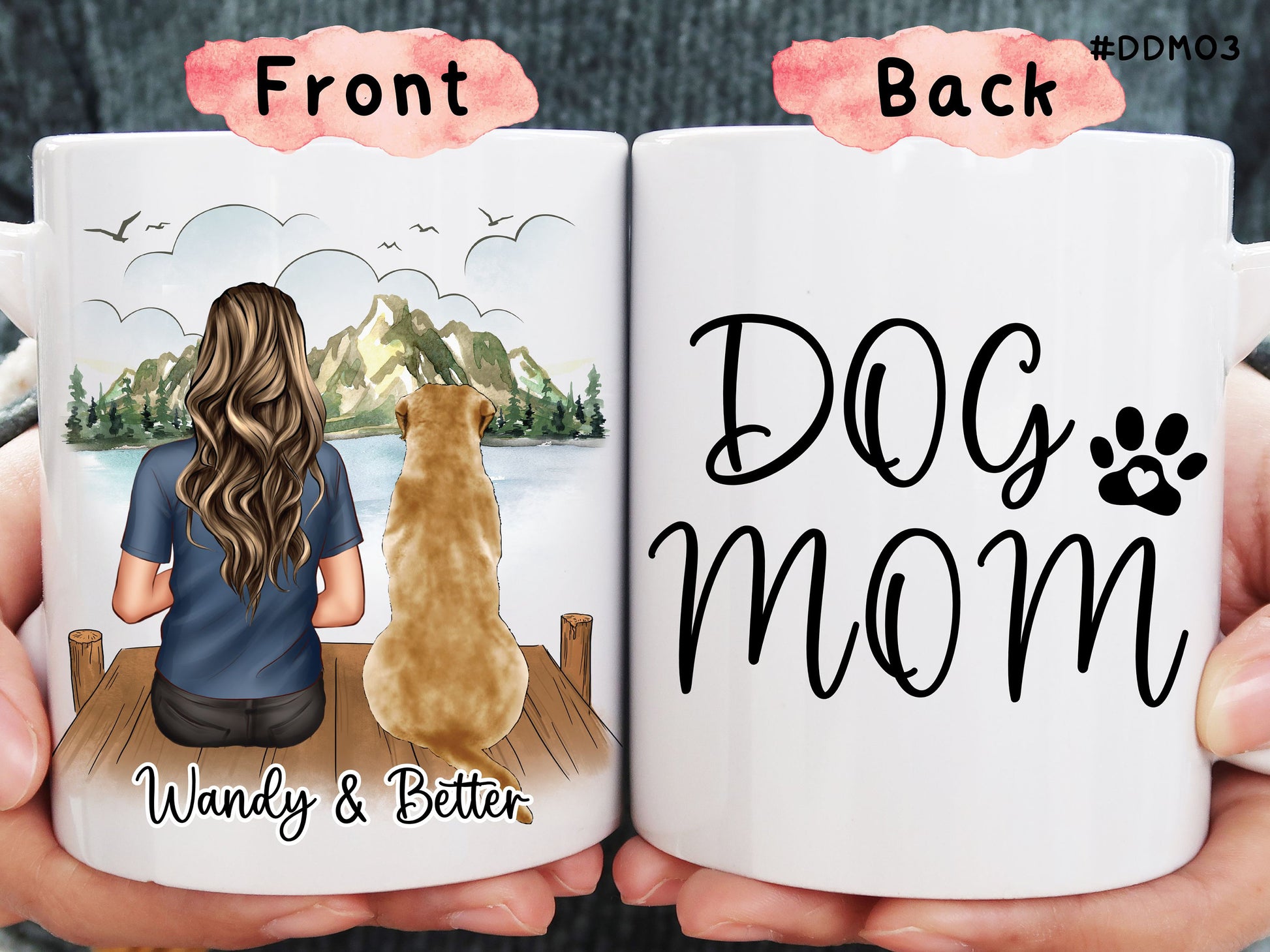 Custom dog mom mug, Personalized dog mug, Unique dog mom gift, Cute dog mom mug, Custom pet portrait mug, Customized dog breed mug