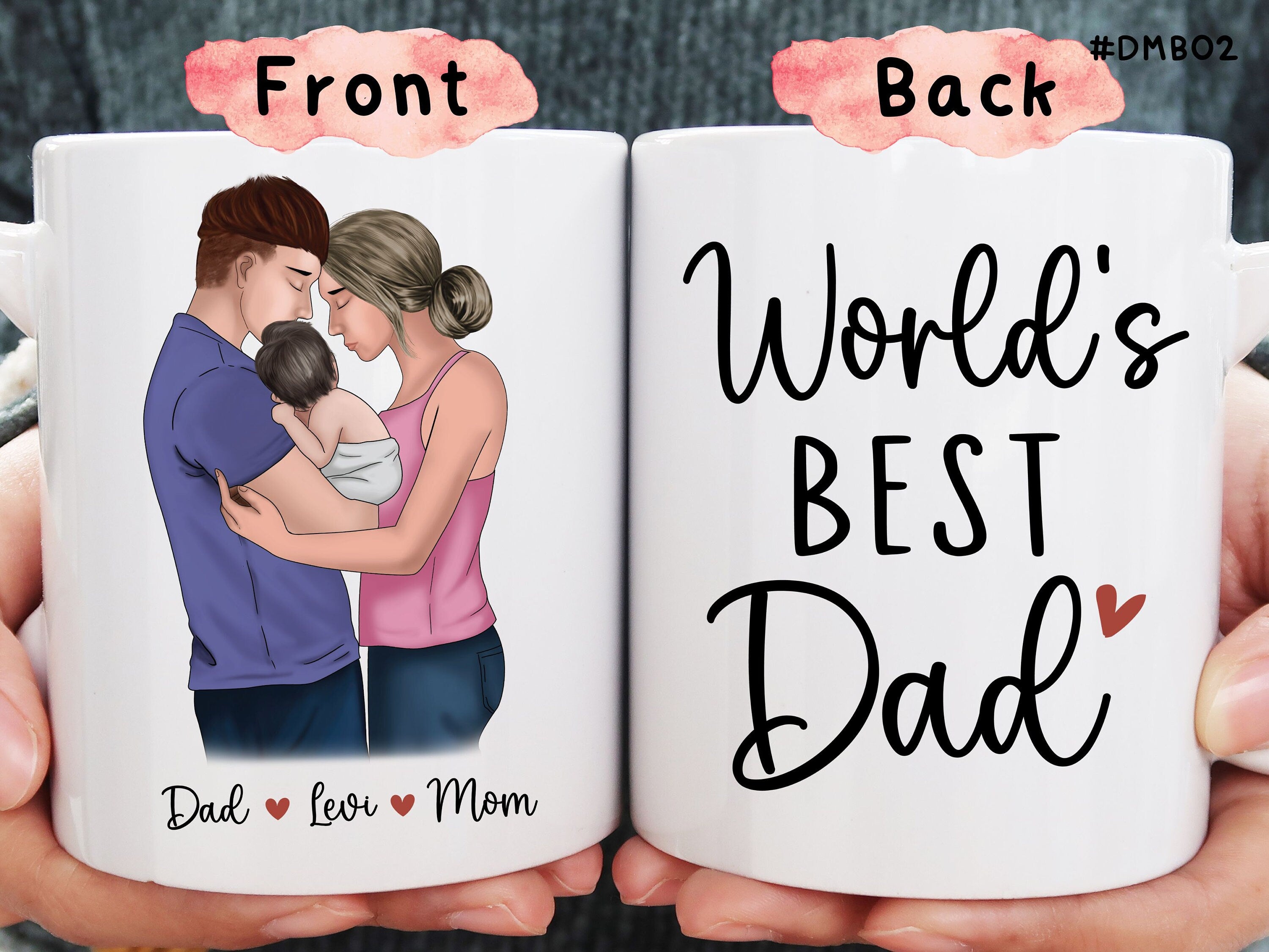 World's Best Dad Mug, Daddy Gifts From Daughter and Son, Custom Gift For Dad, Dad Coffee Mug With Kids, Dad Birthday Gift