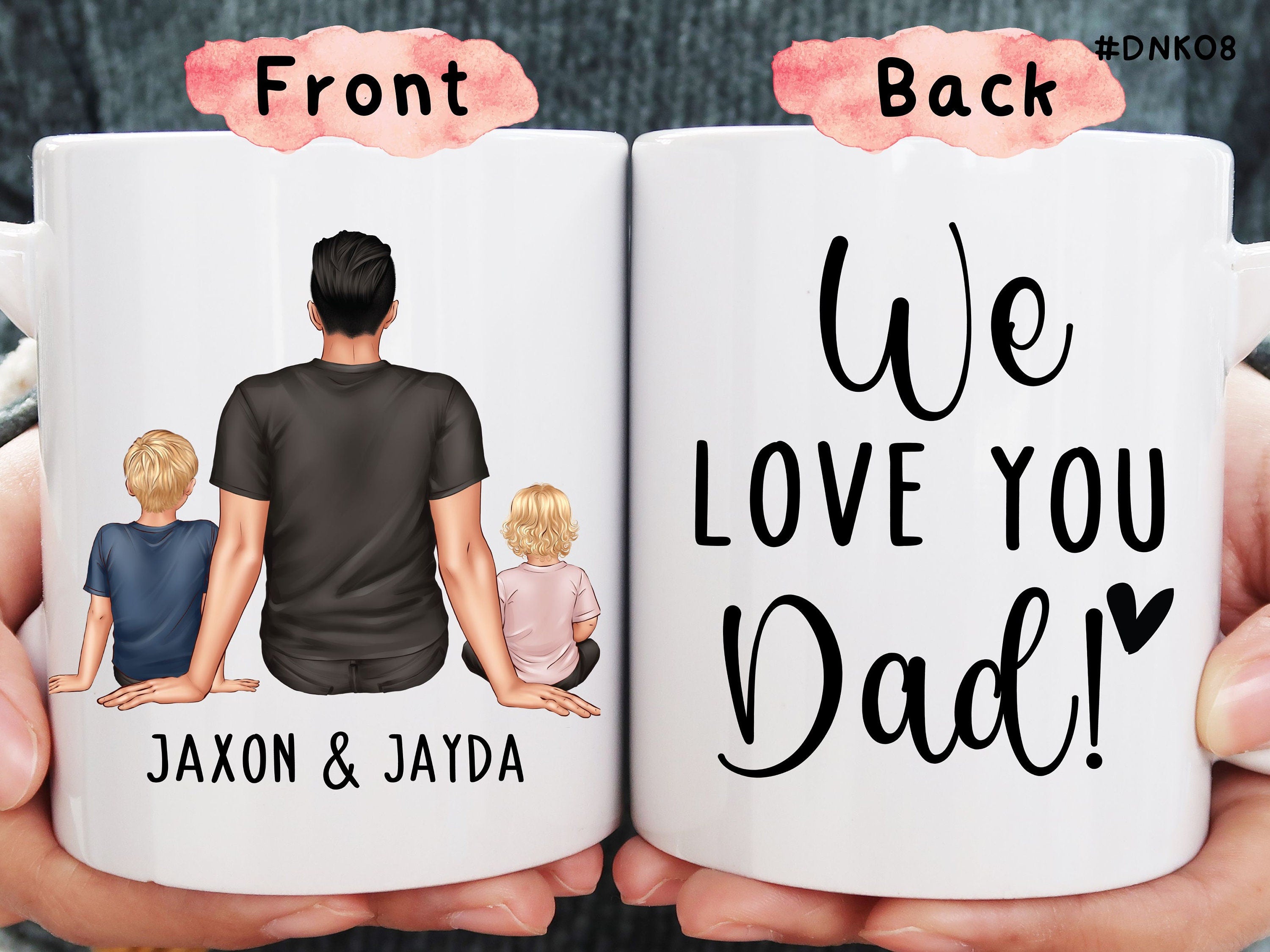 Daddy Gifts From Daughter and Son, Personalized Dad Gifts From Kids, Custom Gift For Dad, Dad Coffee Mug With Kids, Dad Birthday Gift