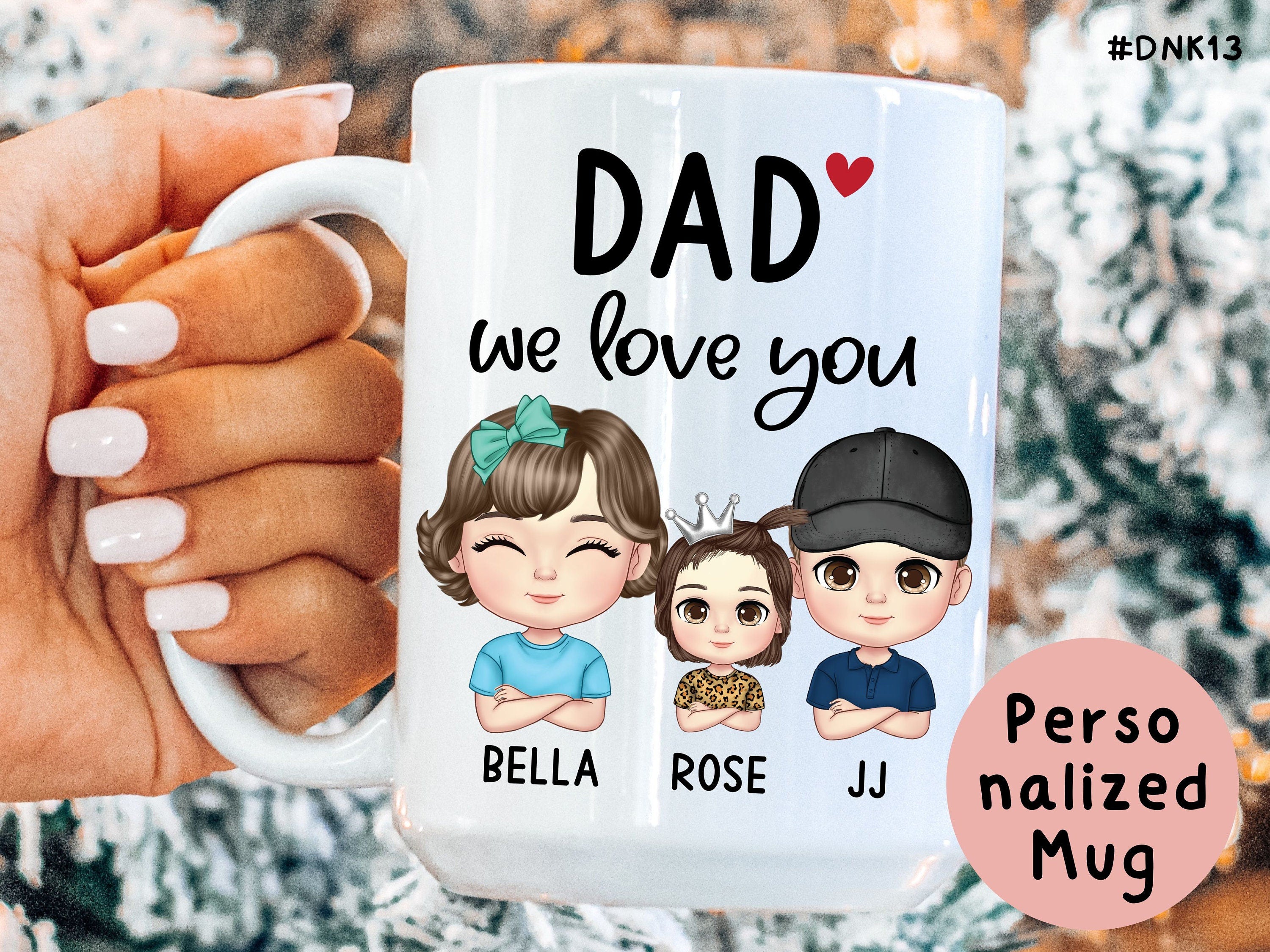 Dad Gift For Dad Birthday Gift, Dad Mug, Fathers Day Gift From Daughter Son Kids Wife Dad Christmas Gift Funny Coffee Cup Personalized Stick