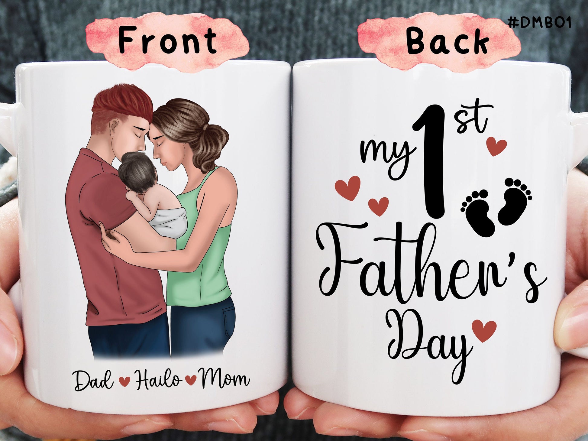 My First Father's day Mug, Daddy Gifts From Daughter and Son, Custom Gift For Dad, Dad Coffee Mug With Kids, Dad Birthday Gift