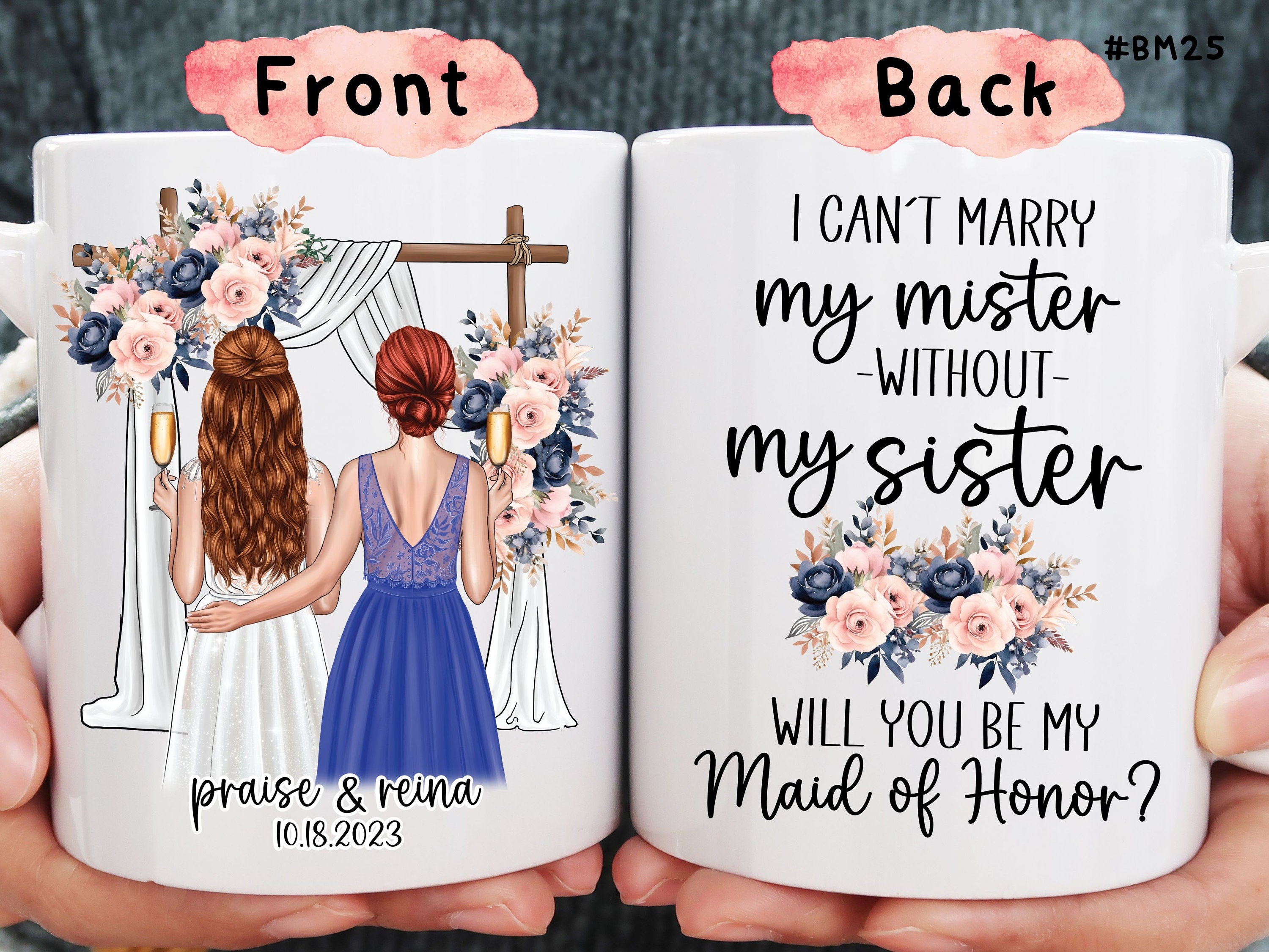 Personalized Maid Of Honor Mug Proposal Gift Will You Be My Maid Of Honor Mugs Bridesmaid Gift Box Wedding Day Gifts For Sister From Bride