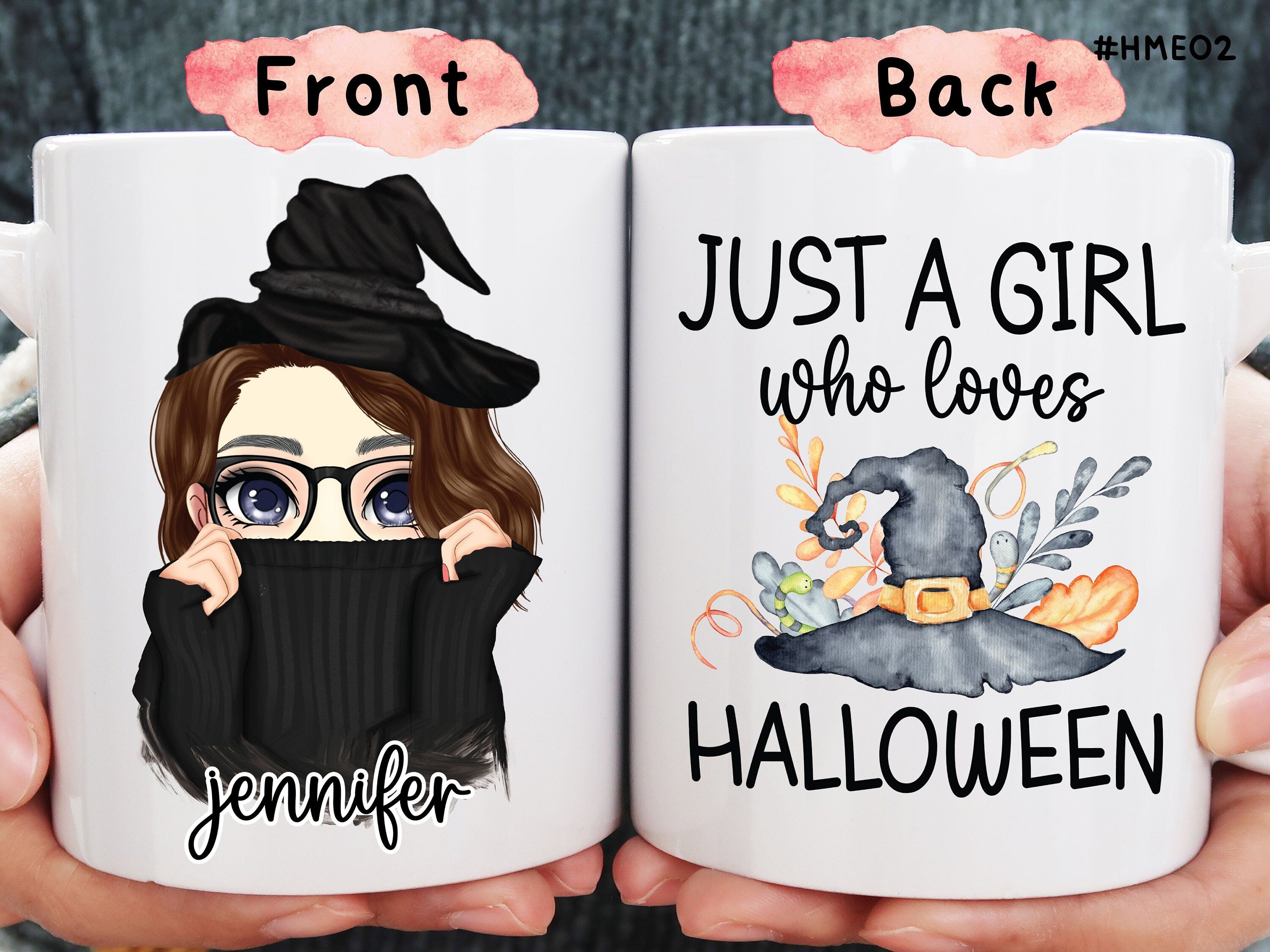 Just A Girl Who Loves Halloween Coffee Mug, Witch Mug, Autumn Mug, Hocus Pocus I Need Coffee To Focus, Halloween Mug, Fall Birthday Gift